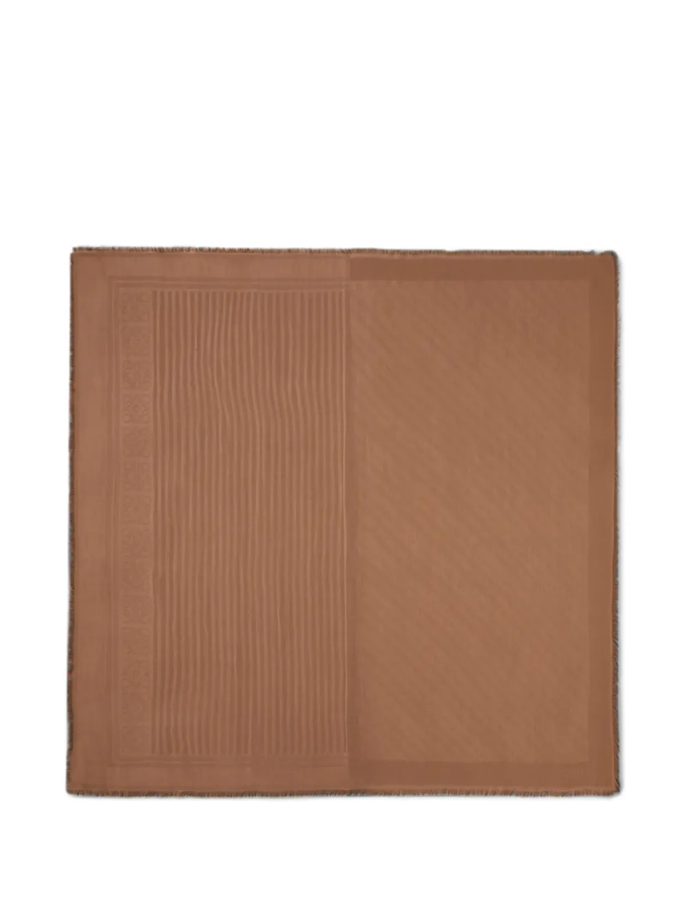 LOEWE Anagram-pattern frayed scarf - Brown