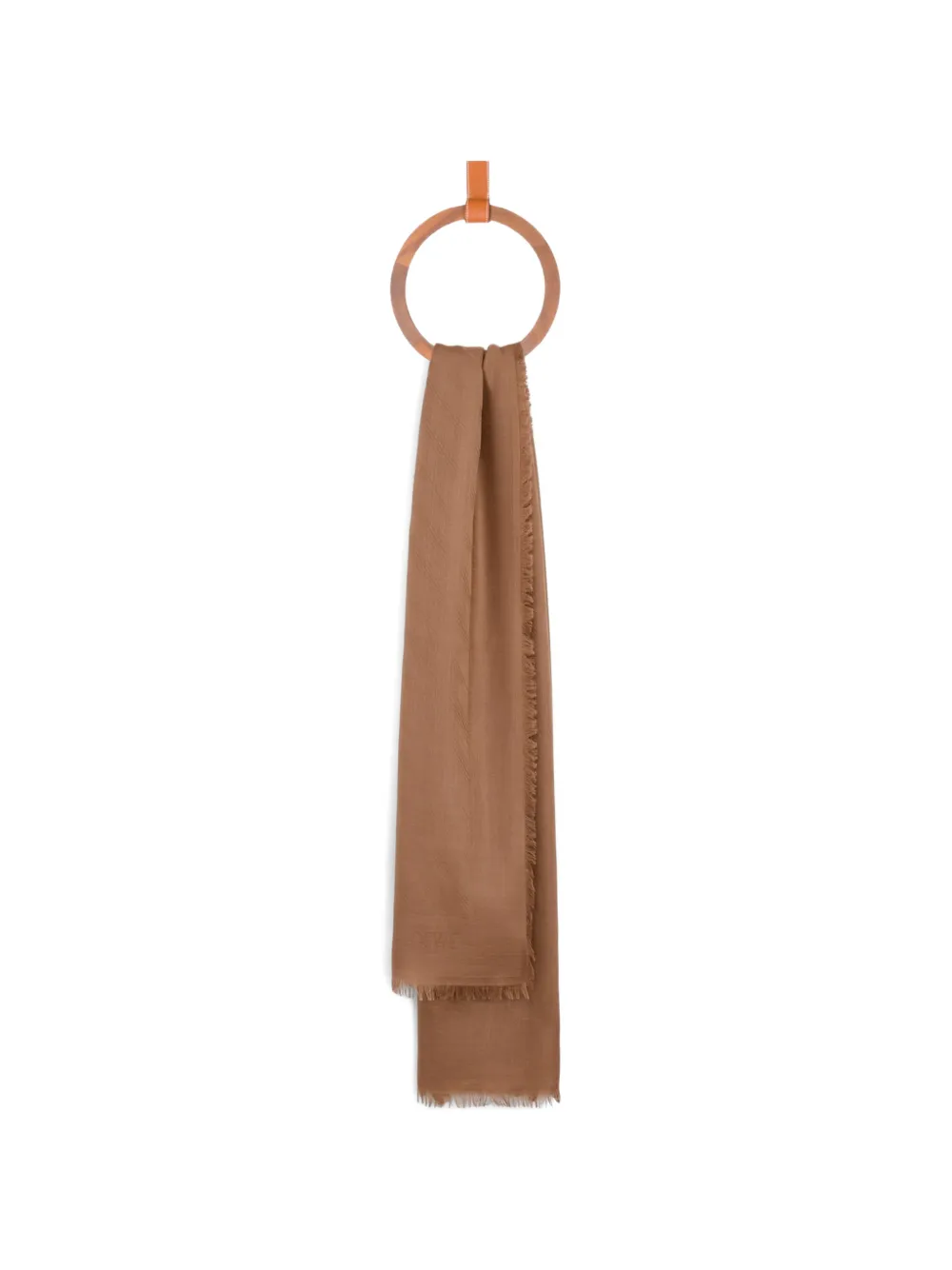  Loewe Anagram-pattern Frayed Scarf - Marron 