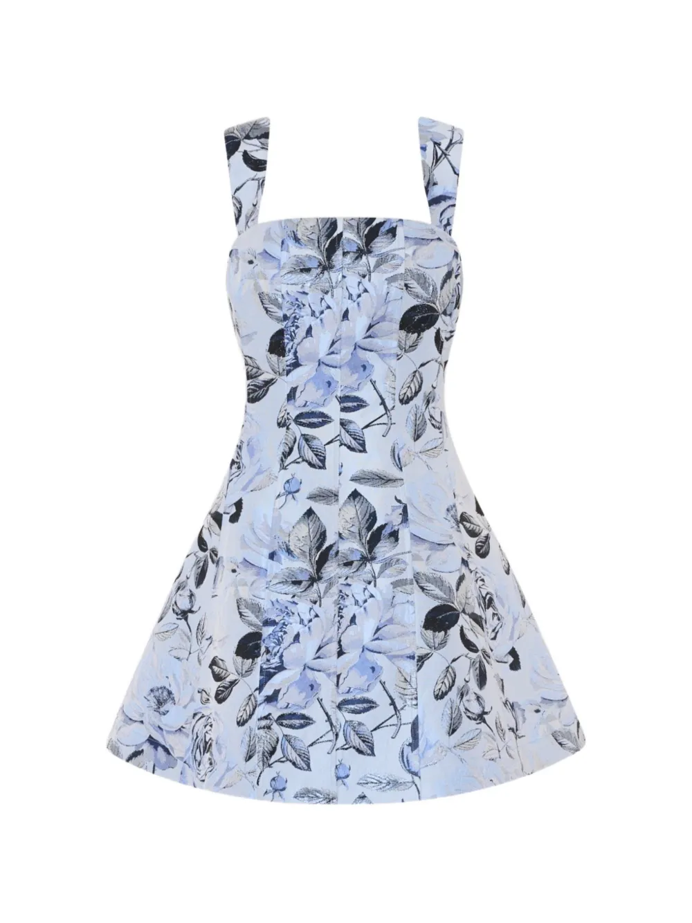 Milly Elodie Floral-jacquard Mini Dress In Blue