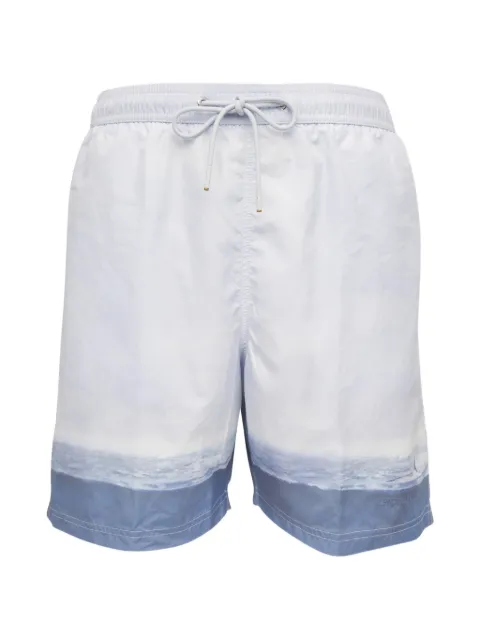 Paul & Shark drawstring ocean-print swim shorts
