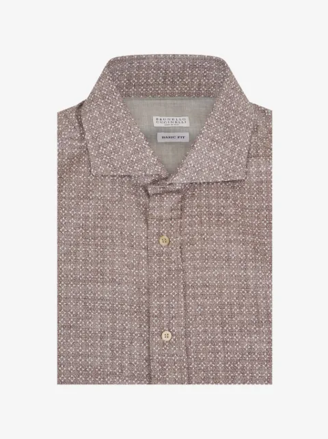 Brunello Cucinelli camisa con estampado geométrico
