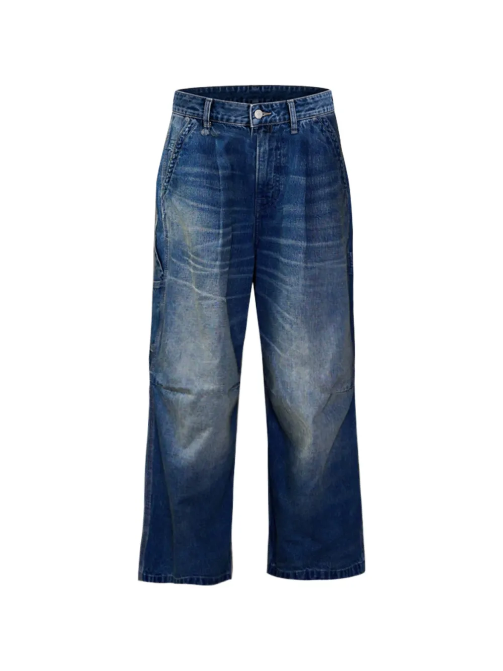 R13 pleated faded-effect jeans - Blu