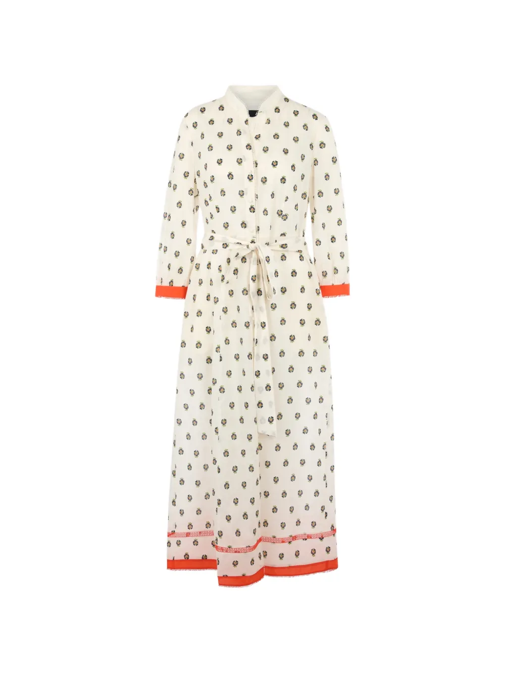 Marccain Floral-print Belted Dress In White