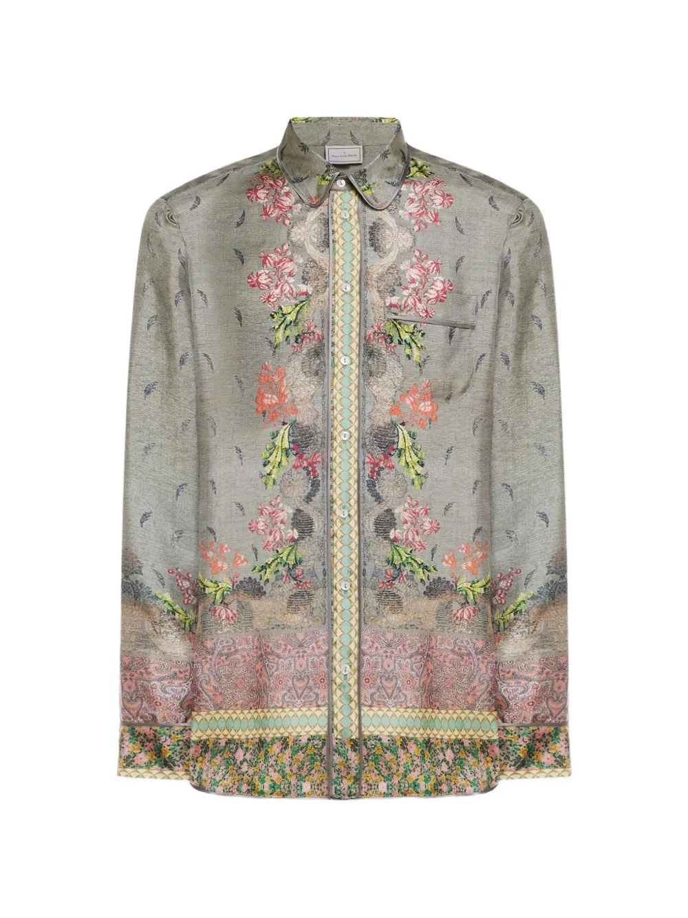 Pierre-Louis Mascia Aloe floral-print button-up shirt - Grigio