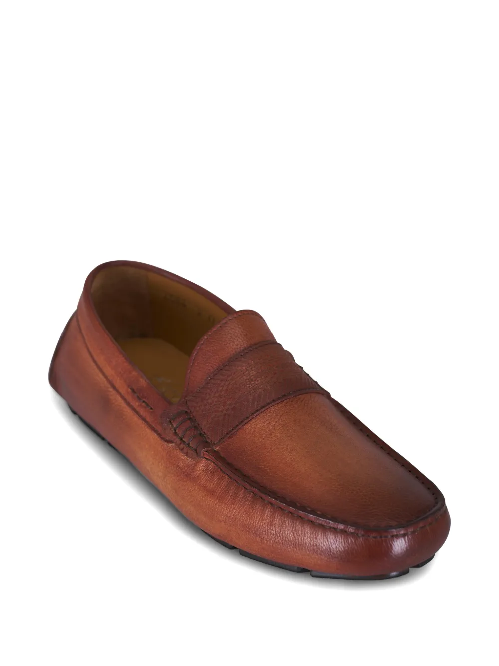 MARTIN DINGMAN Leren penny loafers Bruin