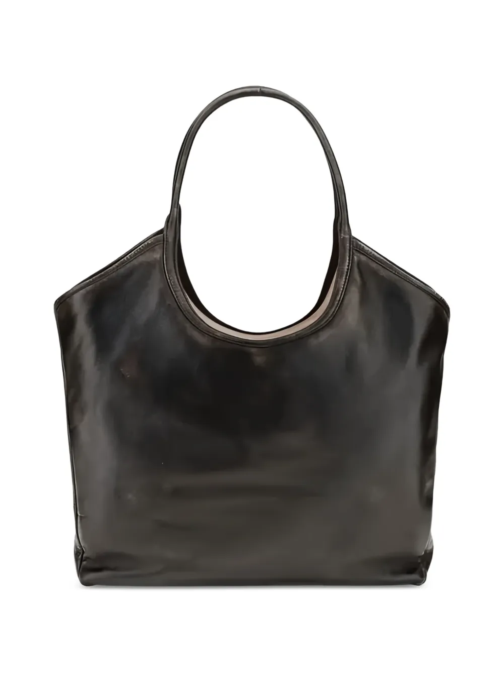 Miu Ivy leren shopper Zwart