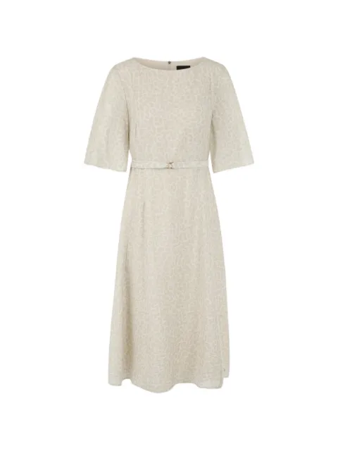 MARCCAIN animal-pattern belted midi dress