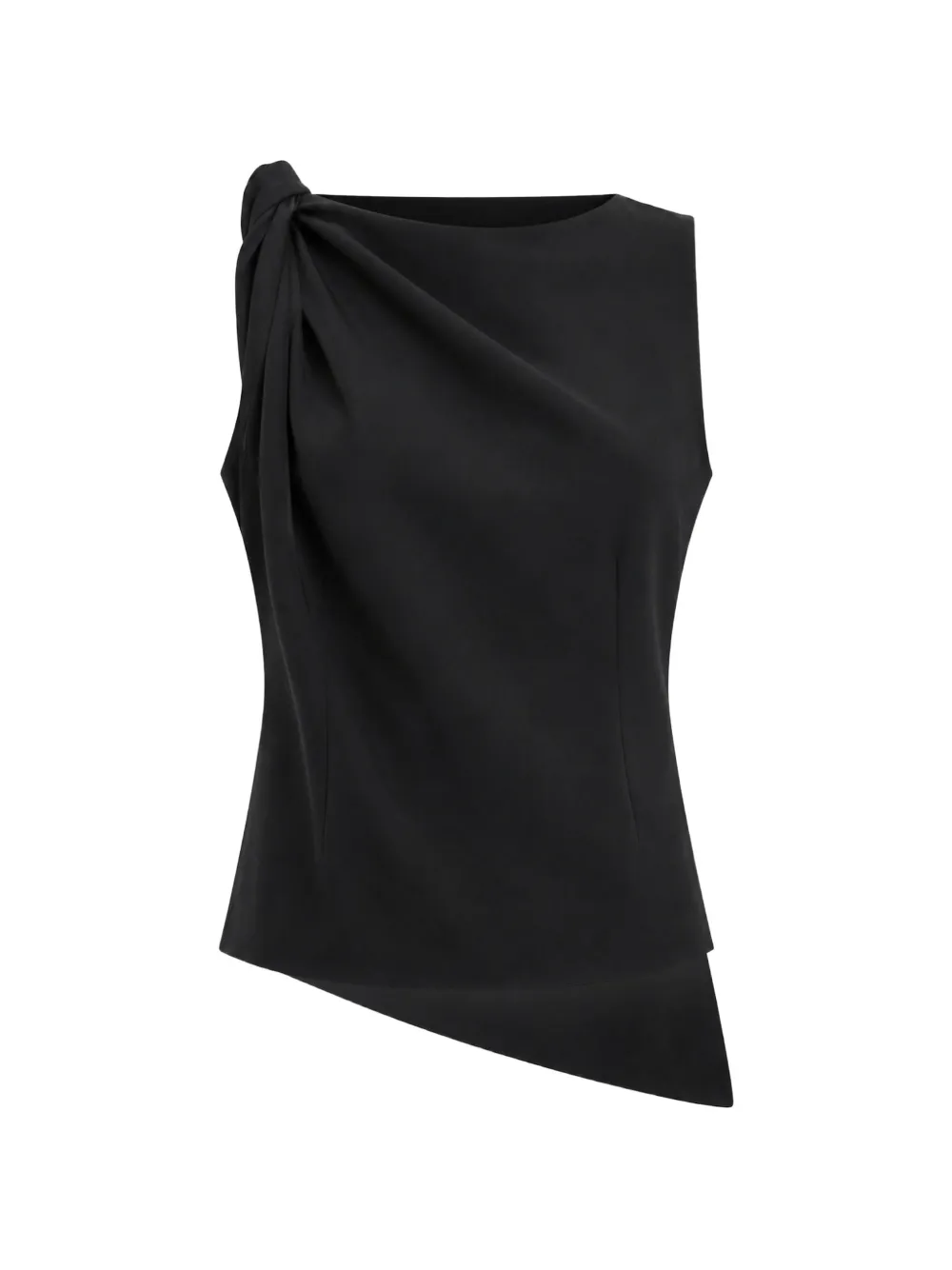 Róhe draped asymmetrical-hem top - Nero
