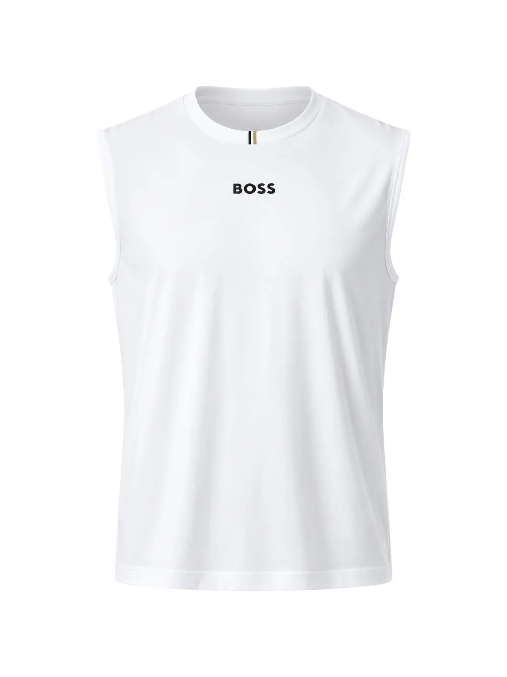BOSS logo-print stripe-detail vest - Weiß