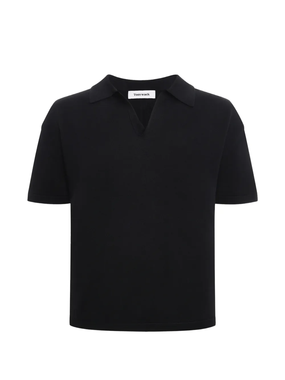 Tonywack Open-collar Polo Shirt In Black