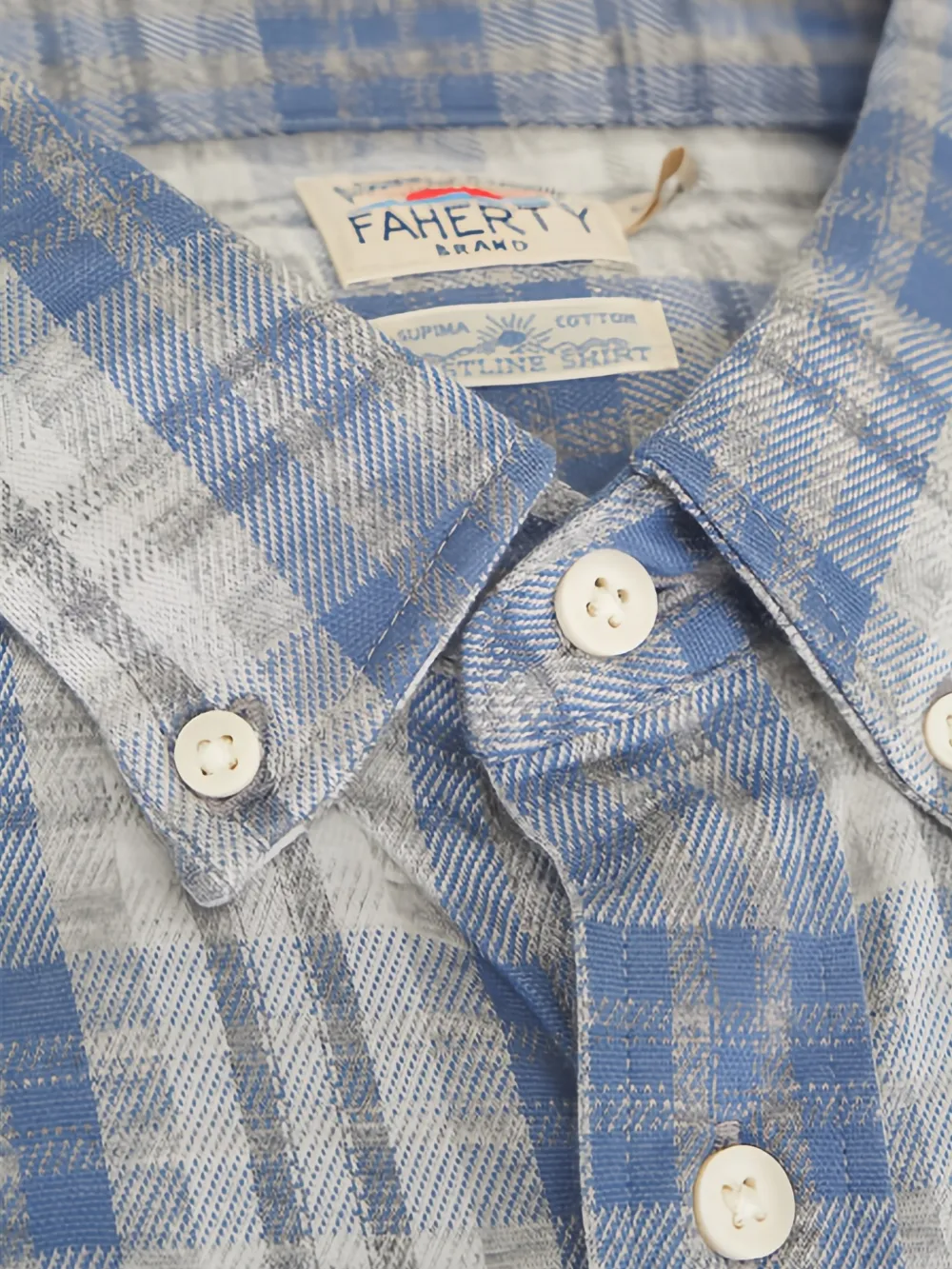  Faherty Checked Button-down Shirt - Blu 