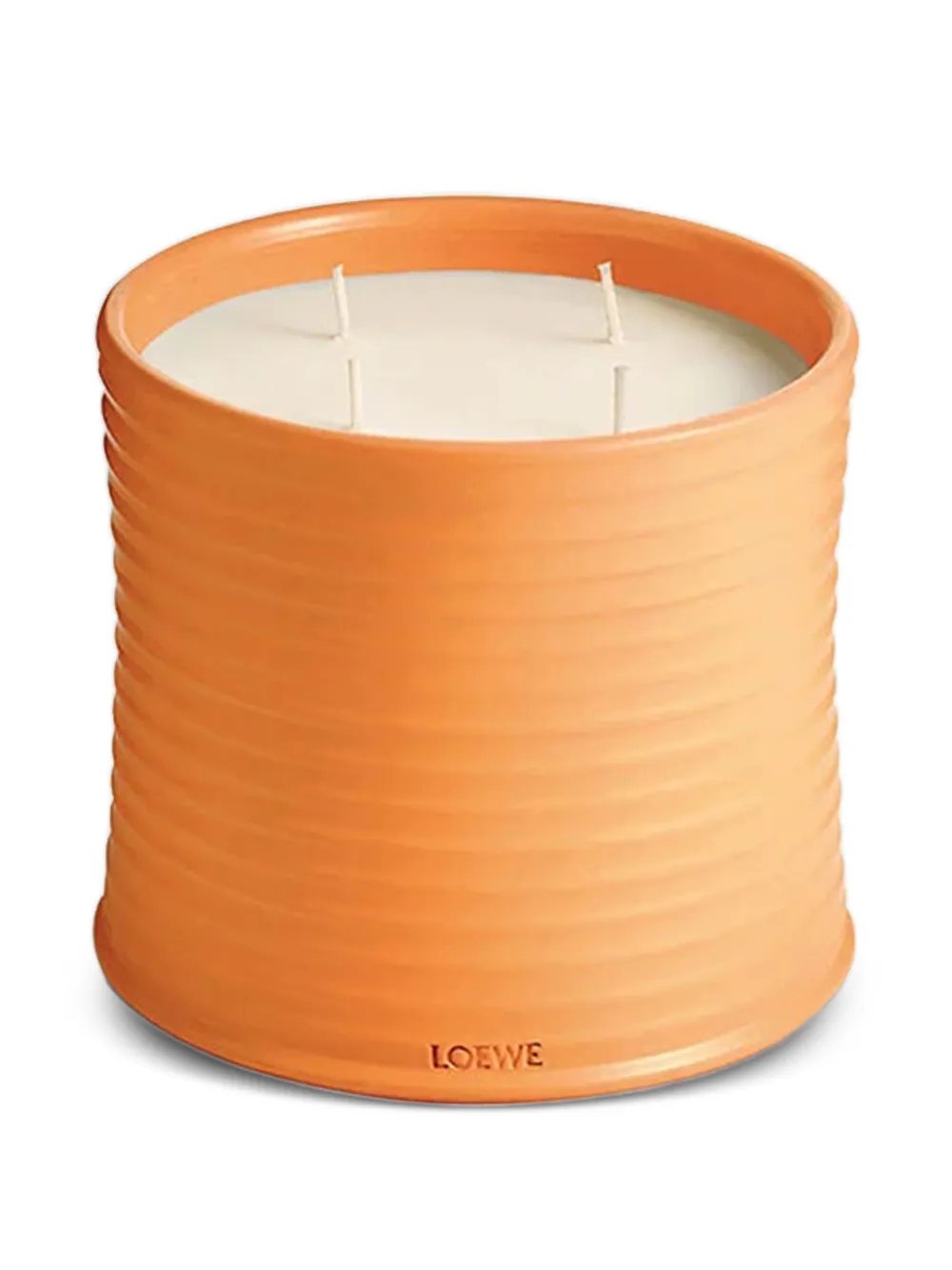 LOEWE ribbed orange candle