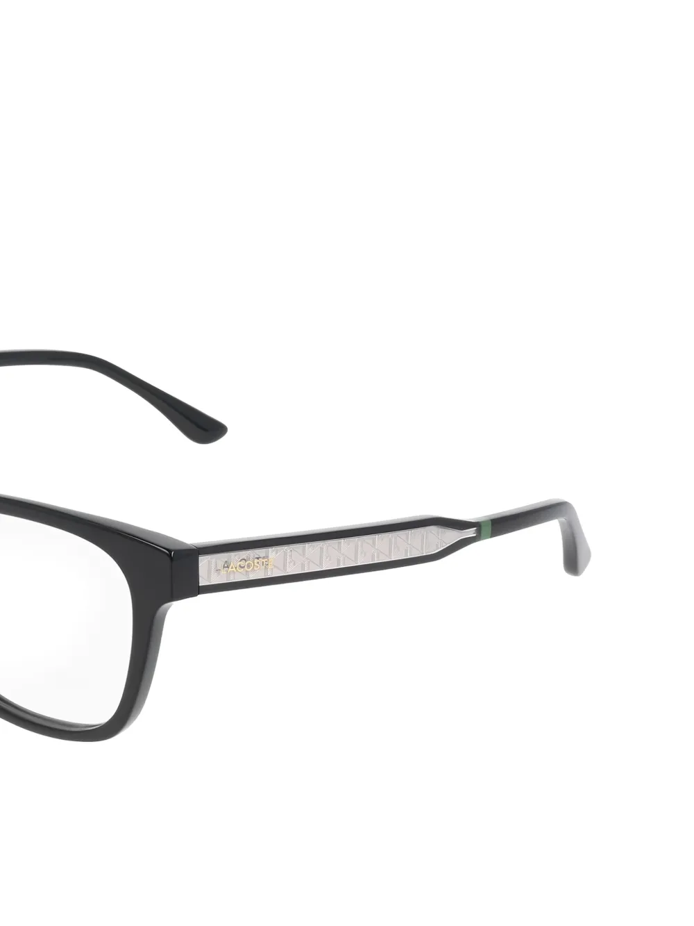  Lacoste Monogram-patterned Square-frame Glasses - Noir 