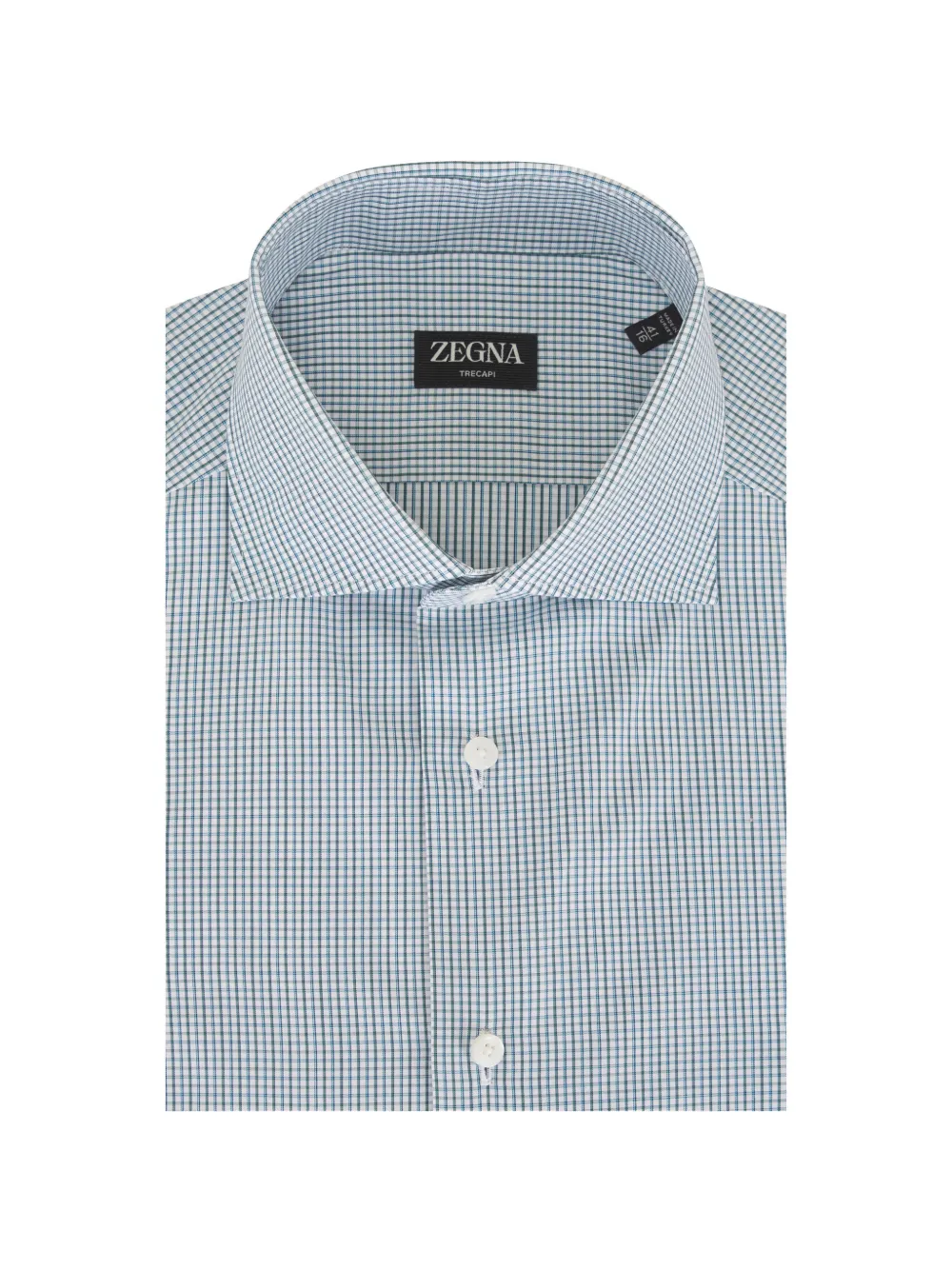 Zegna check-pattern spread-collar shirt - Green