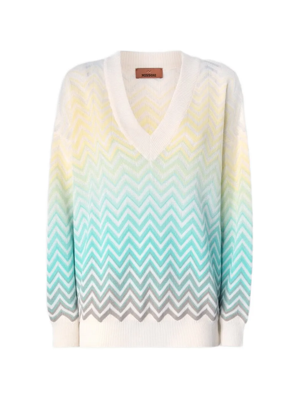 Missoni ombré-chevron V-neck sweater - Blu