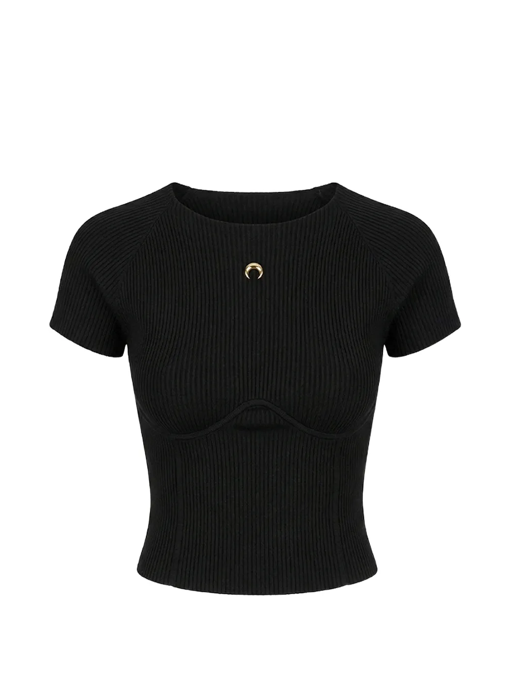 Marine Serre knit short-sleeved top