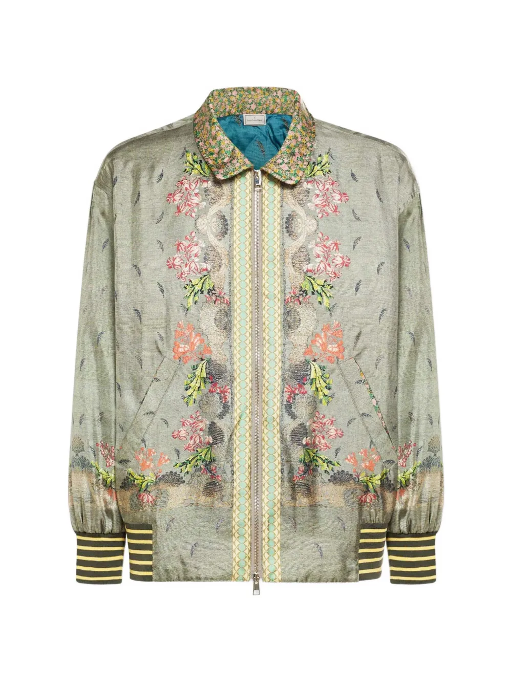 Pierre-Louis Mascia floral-print zip-up jacket - Verde