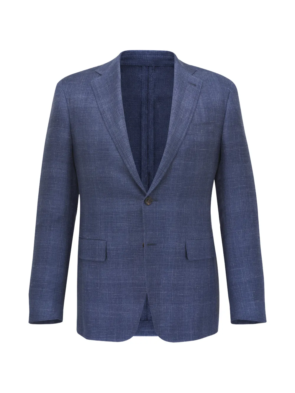 Canali check-pattern notched-lapel blazer - Blu