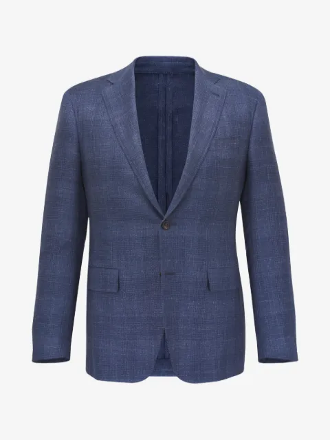 Canali check-pattern notched-lapel blazer