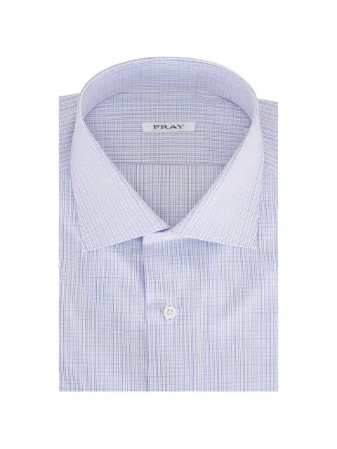 Fray check-pattern cutaway-collar shirt