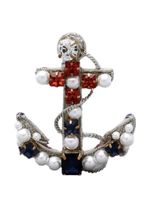 Thom Browne pearl-embellished anchor brooch