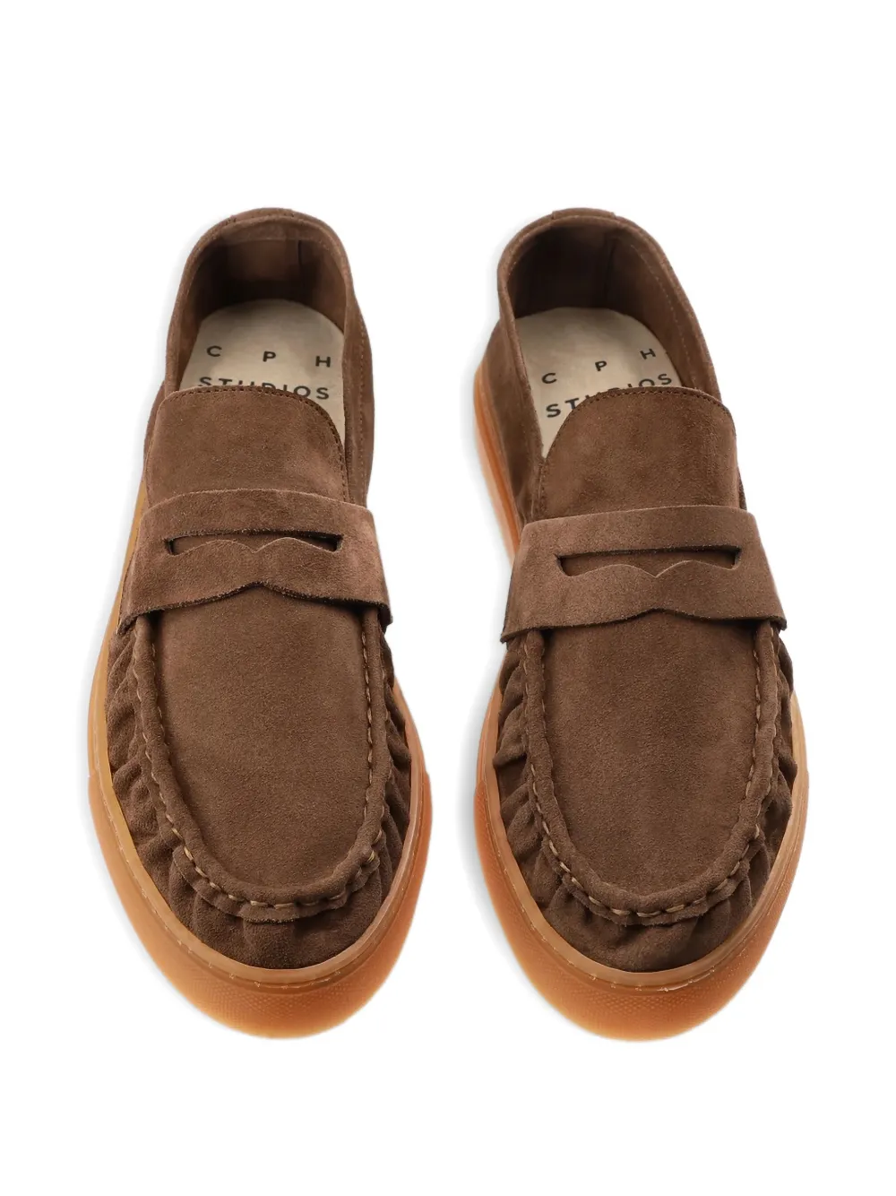 Copenhagen Studios Suède loafers Bruin