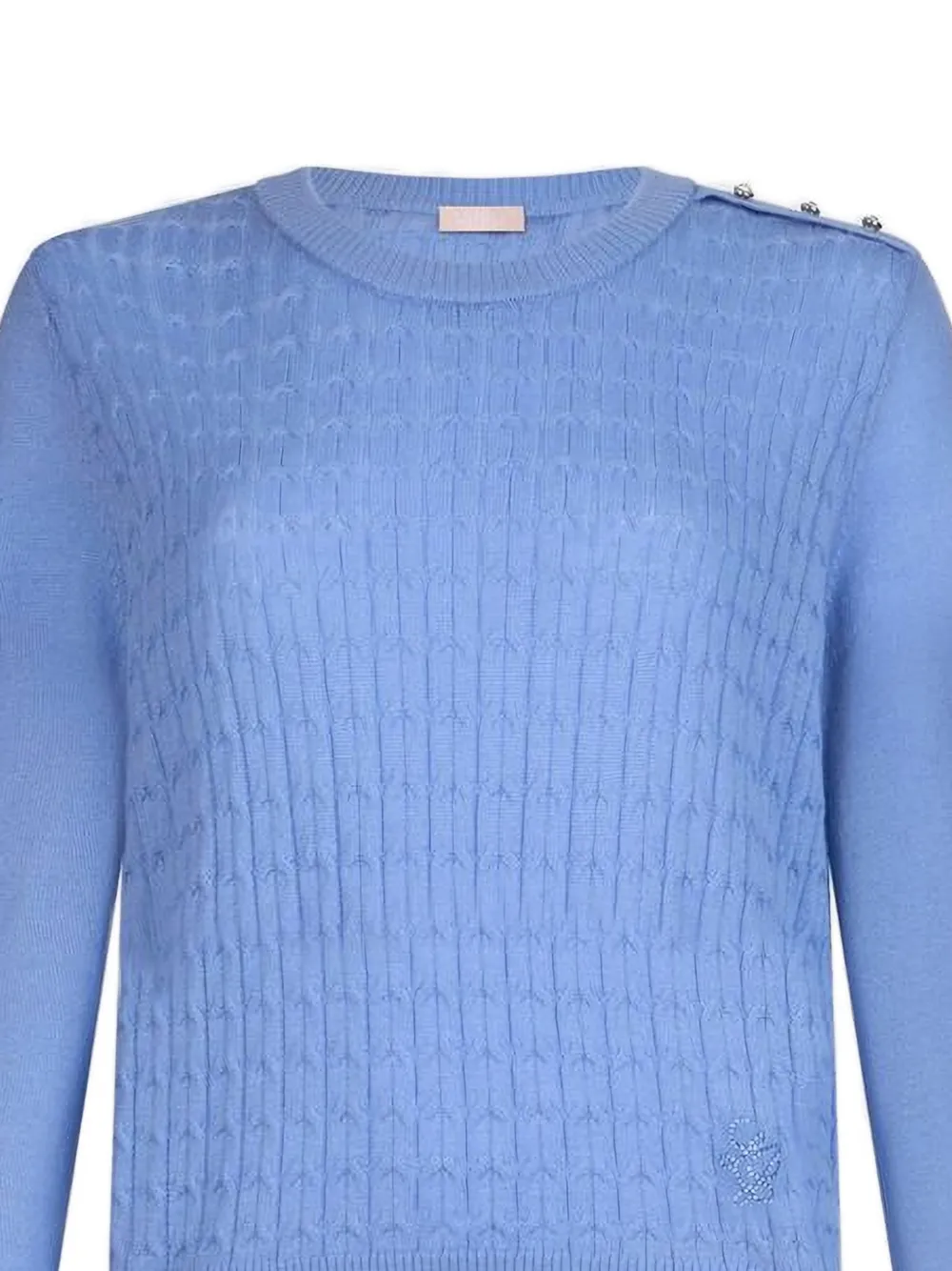 LIU JO Kabelgebreide wollen trui Blauw
