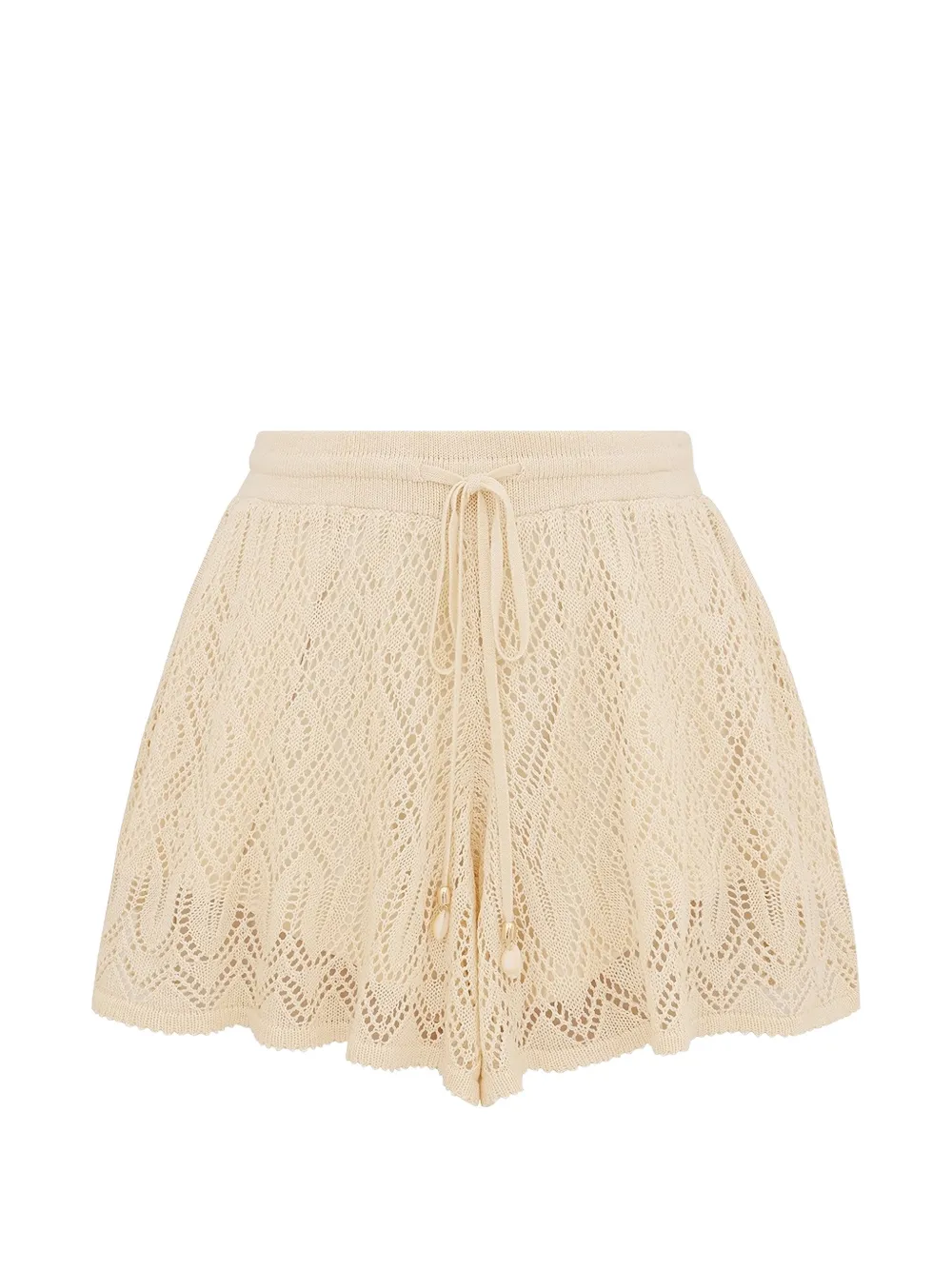 ZIMMERMANN Mahon crochet-knit drawstring shorts - Toni neutri