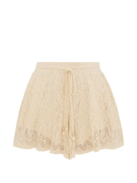 ZIMMERMANN Mahon crochet-knit drawstring shorts