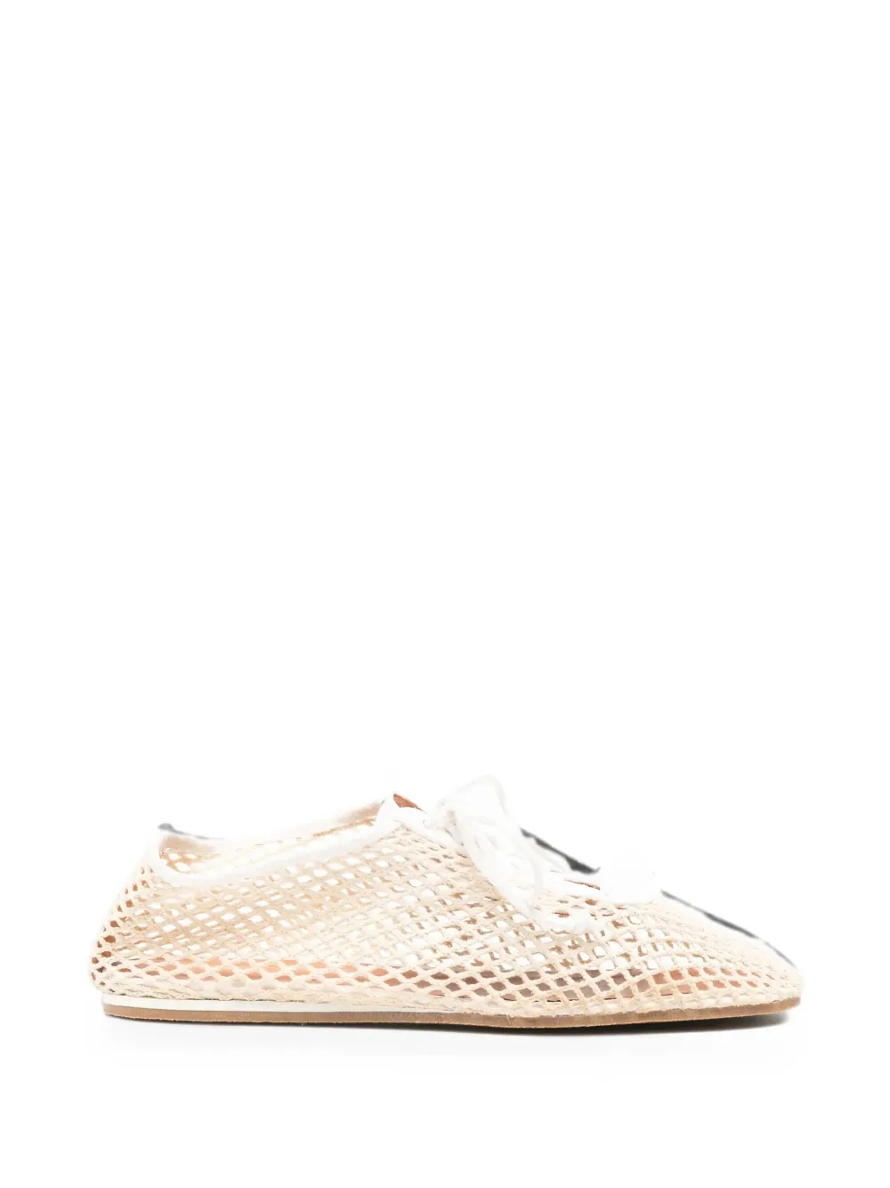 Forte Forte Mesh-knit Lace-up Cotton Sneakers In White