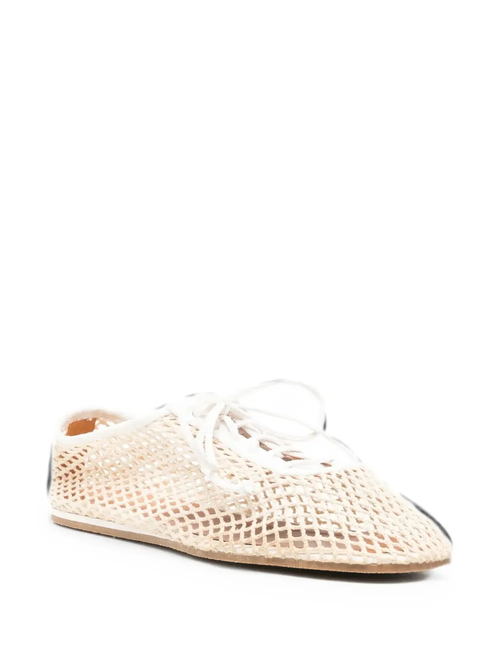 Forte mesh-knit lace-up cotton sneakers Wit