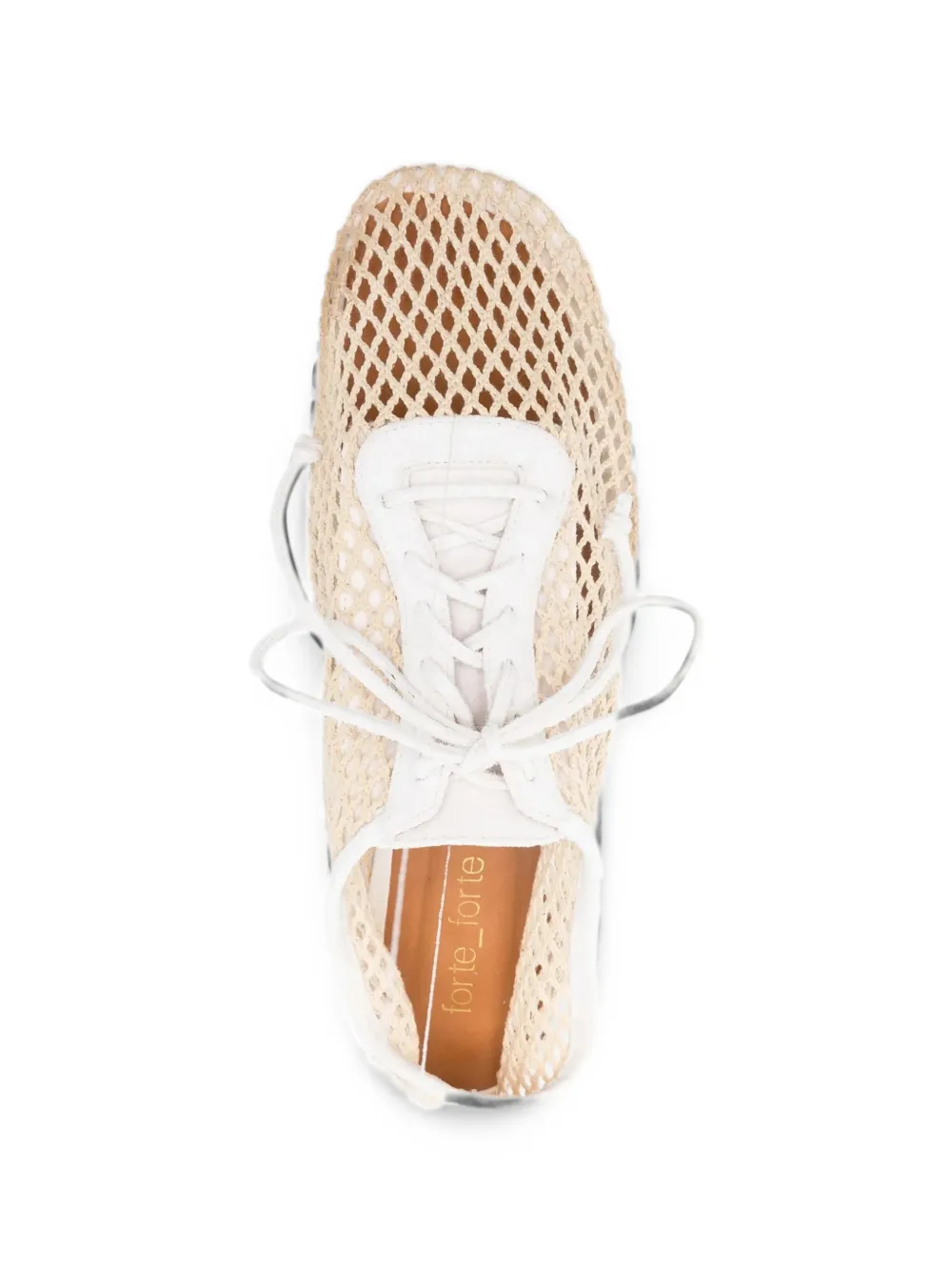 Forte mesh-knit lace-up cotton sneakers Wit