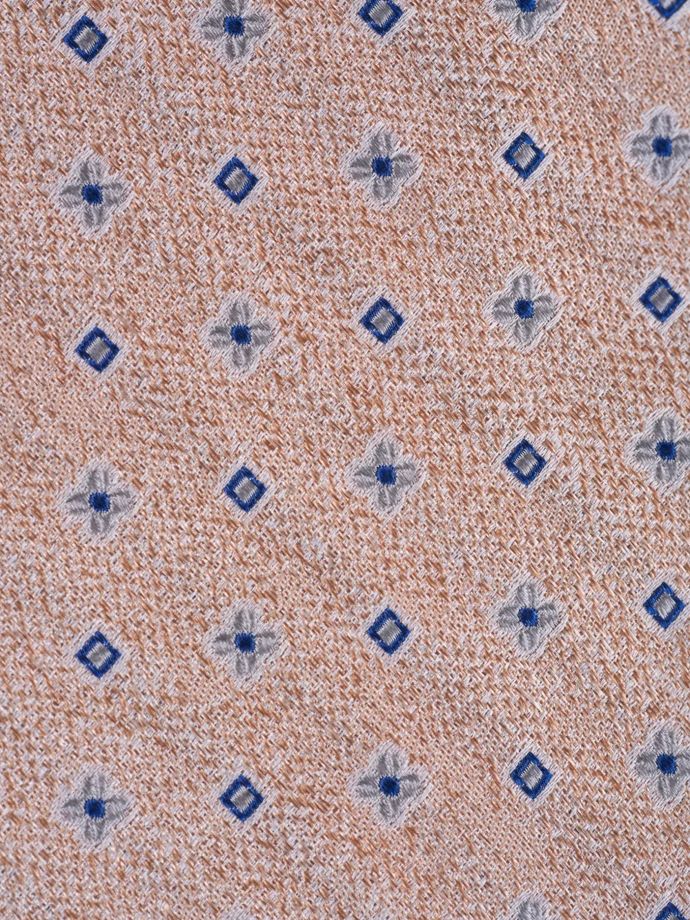 Kiton Zijden stropdas met geometrisch patroon Beige