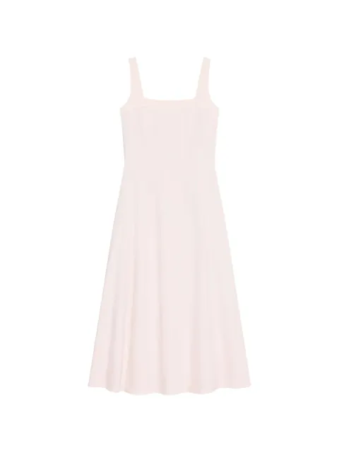 Theory square-neck seamed linen midi dress