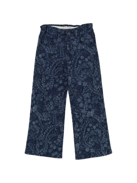 Golden Goose Kids jeans med brede ben og blomstret tryk
