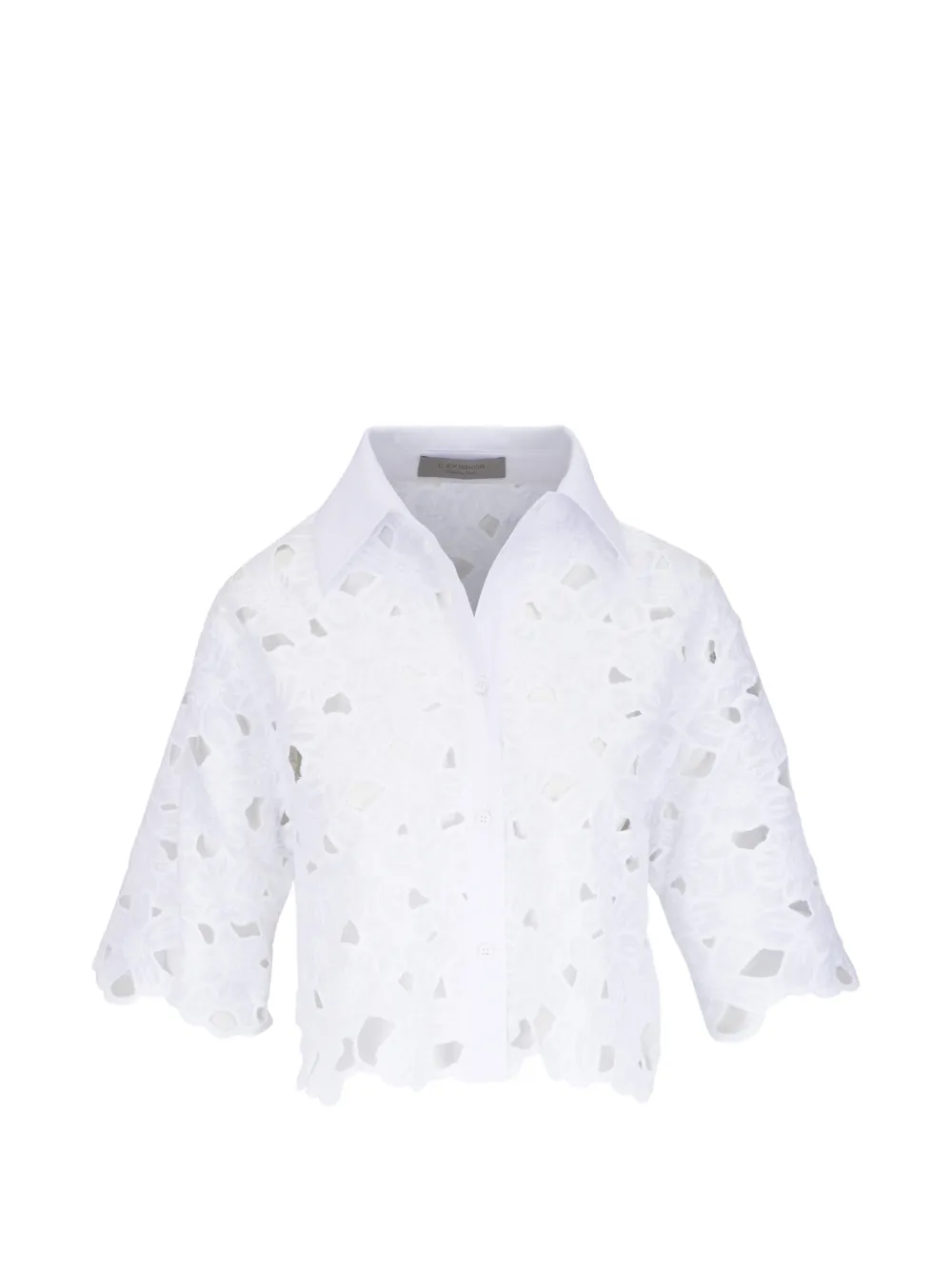 D.Exterior broderie-anglaise shirt - White