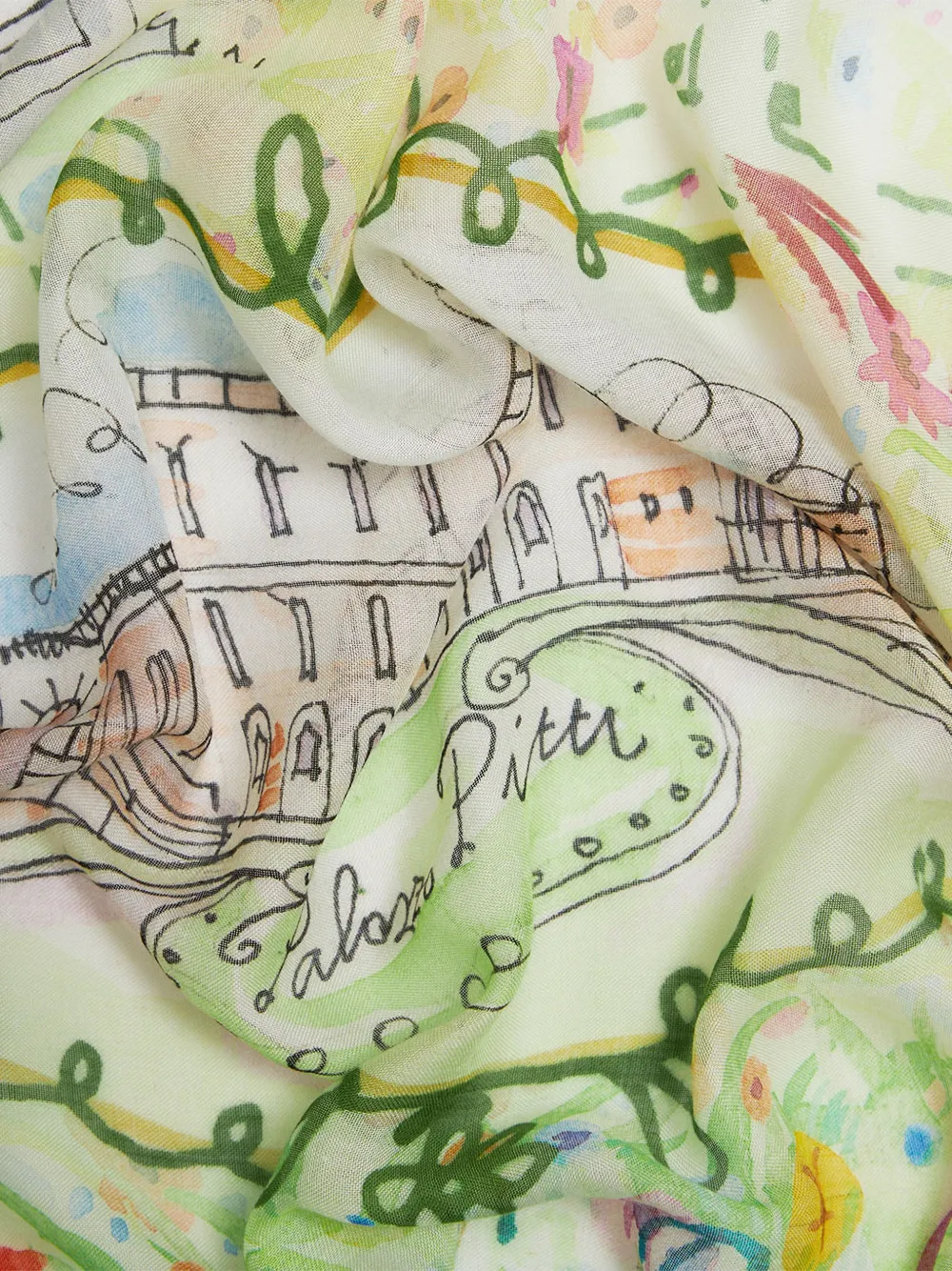 Faliero Sarti x Paolo Fiumi Giardino Boboli sjaal Beige