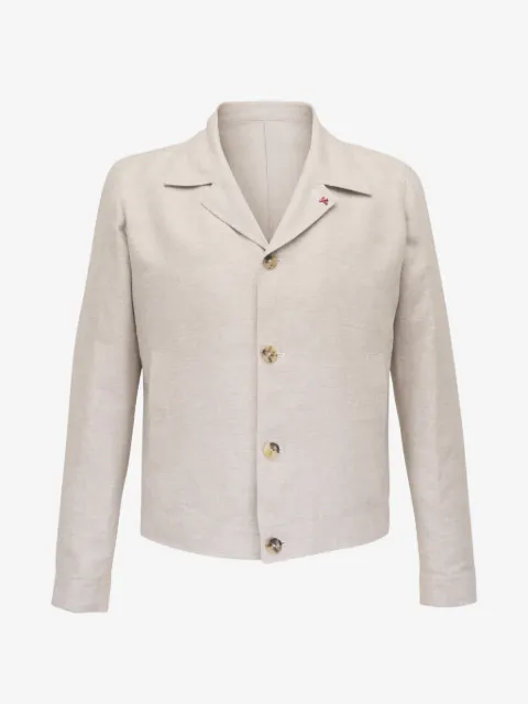 Isaia pin-detail button-up shirt jacket
