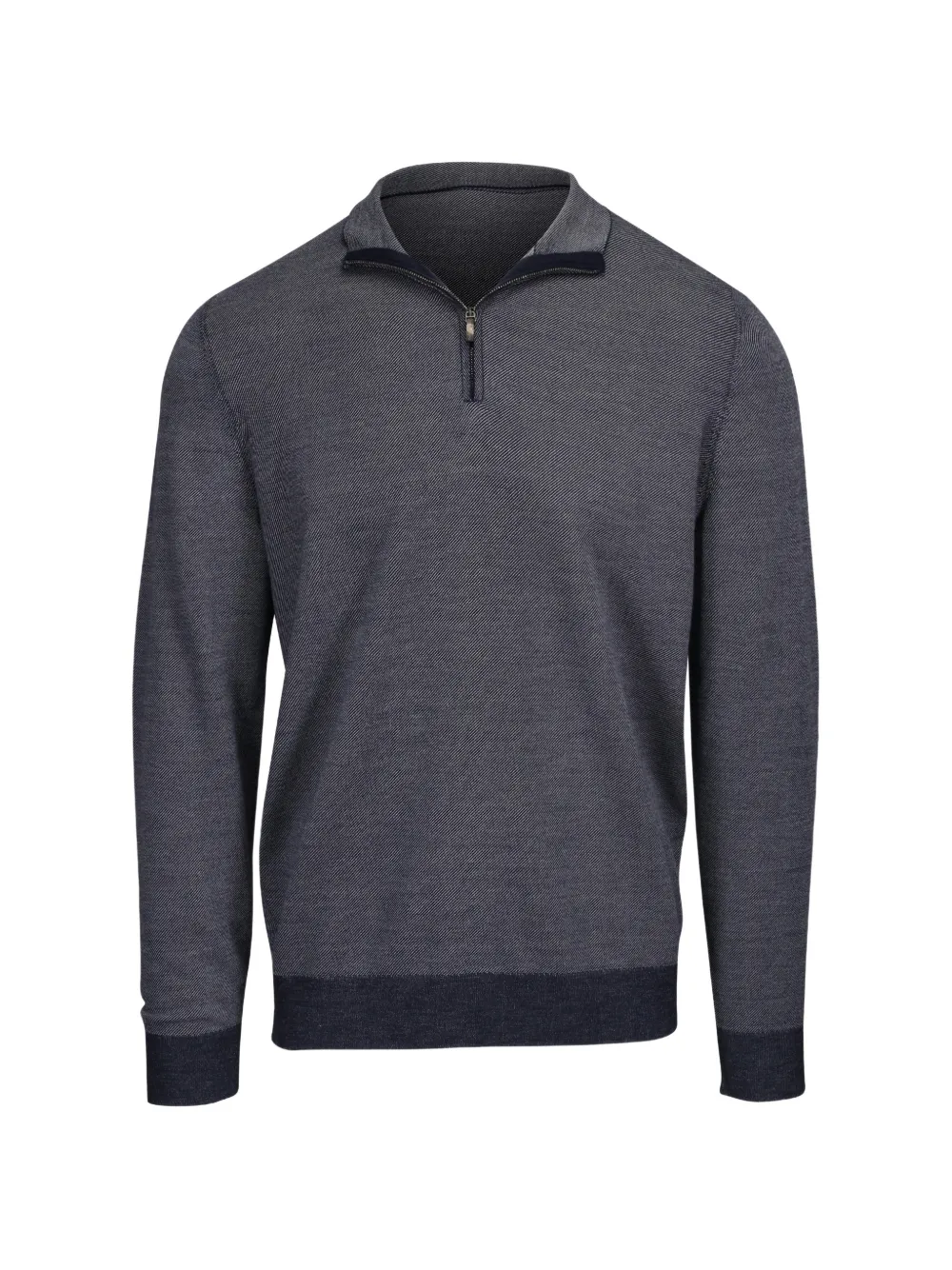 Colombo Quarter-zip Marl-effect Sweater In Gray