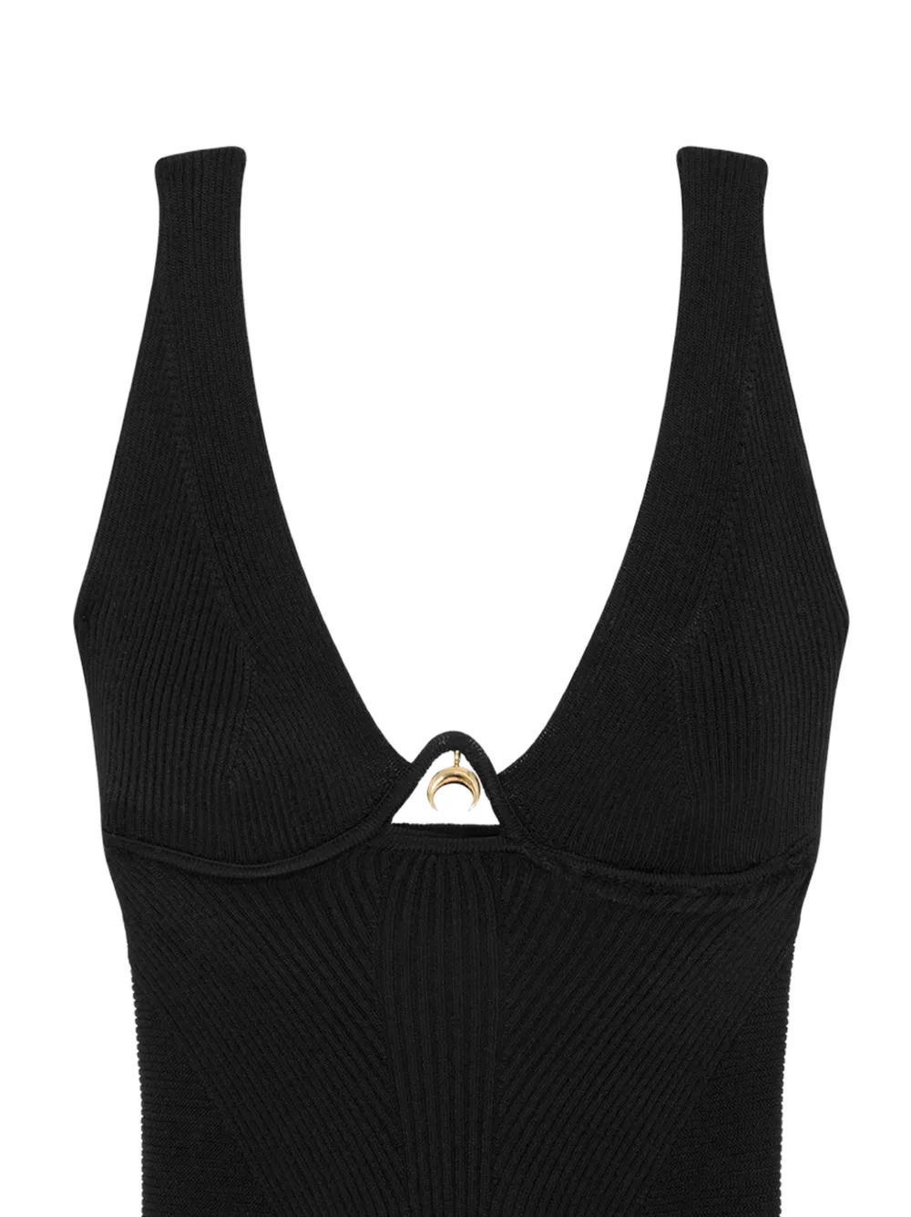 Marine Serre Ribgebreide tanktop met Moon-hanger Zwart