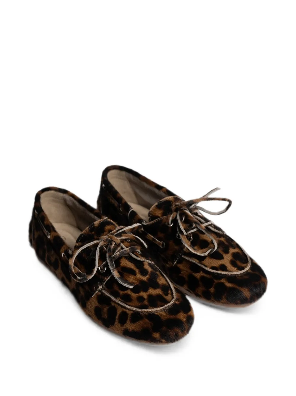 Posa Boat leopard-print pony-hair loafers Bruin