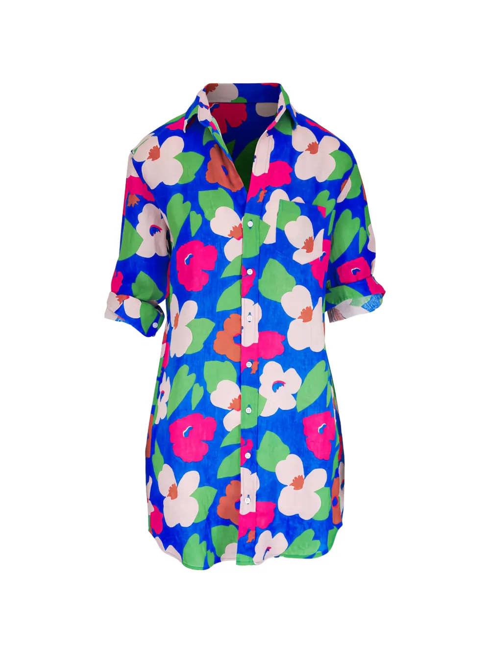 Frank & Eileen Chemisier Mary corto a fiori - Blu