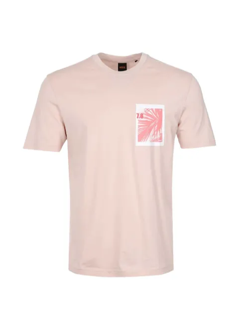BOSS graphic-print crew-neck cotton T-shirt