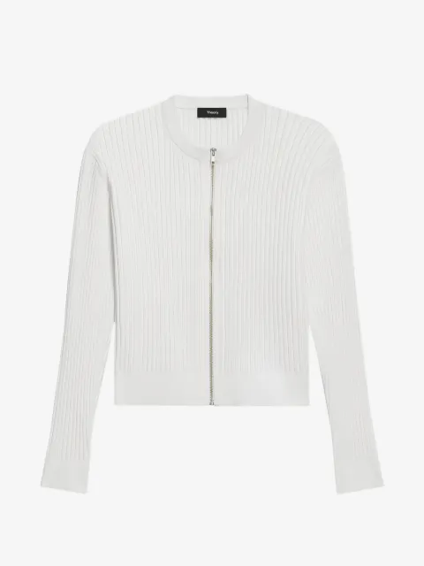 Theory pointelle ribbed cardigan