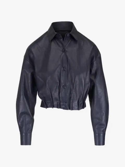 Odeeh pleated leather jacket