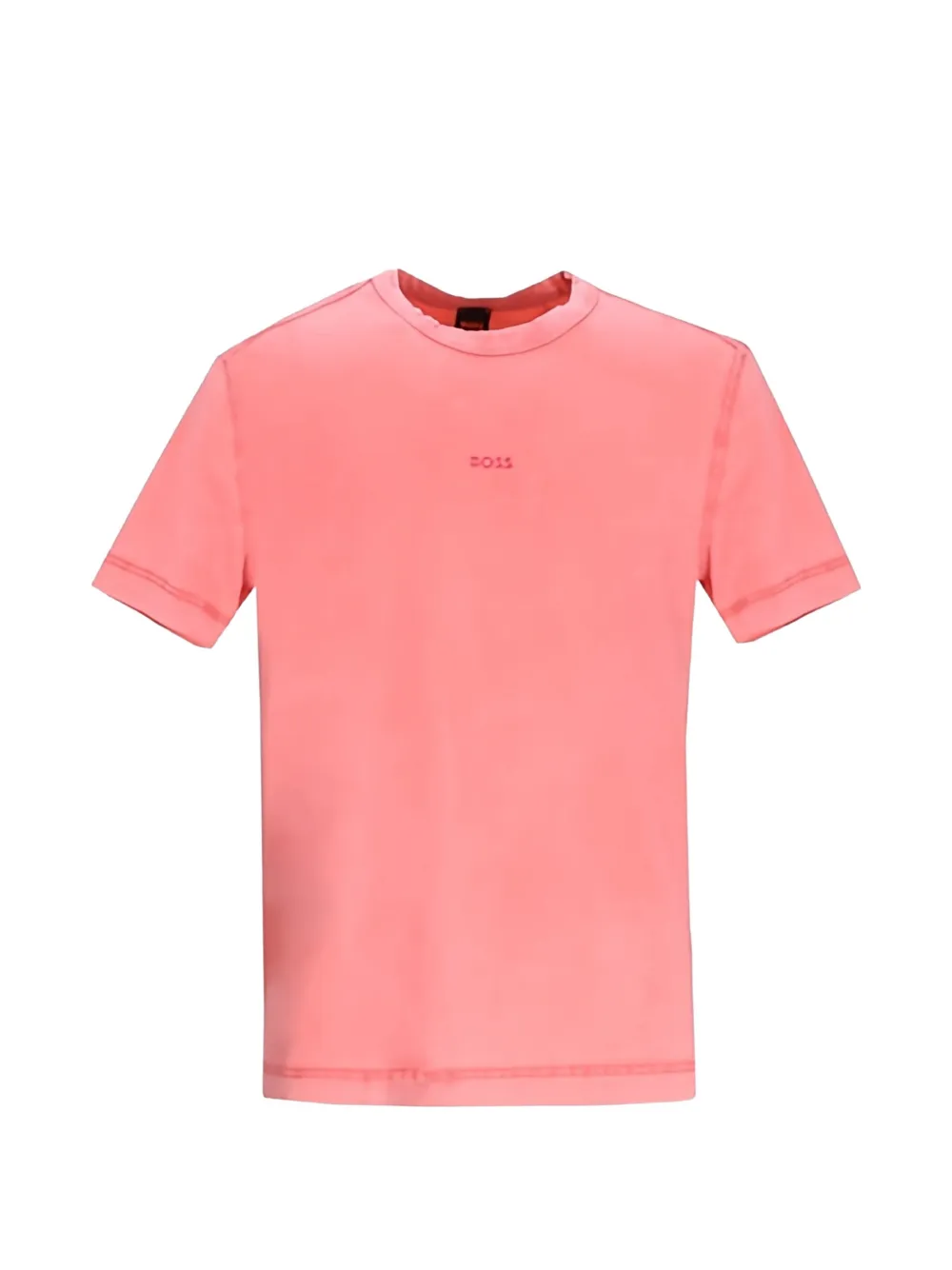 BOSS logo-print washed-effect T-shirt - Rosa