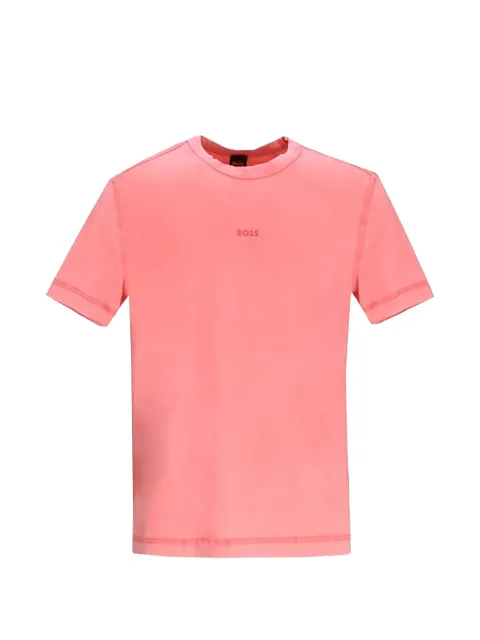 BOSS logo-print washed-effect T-shirt