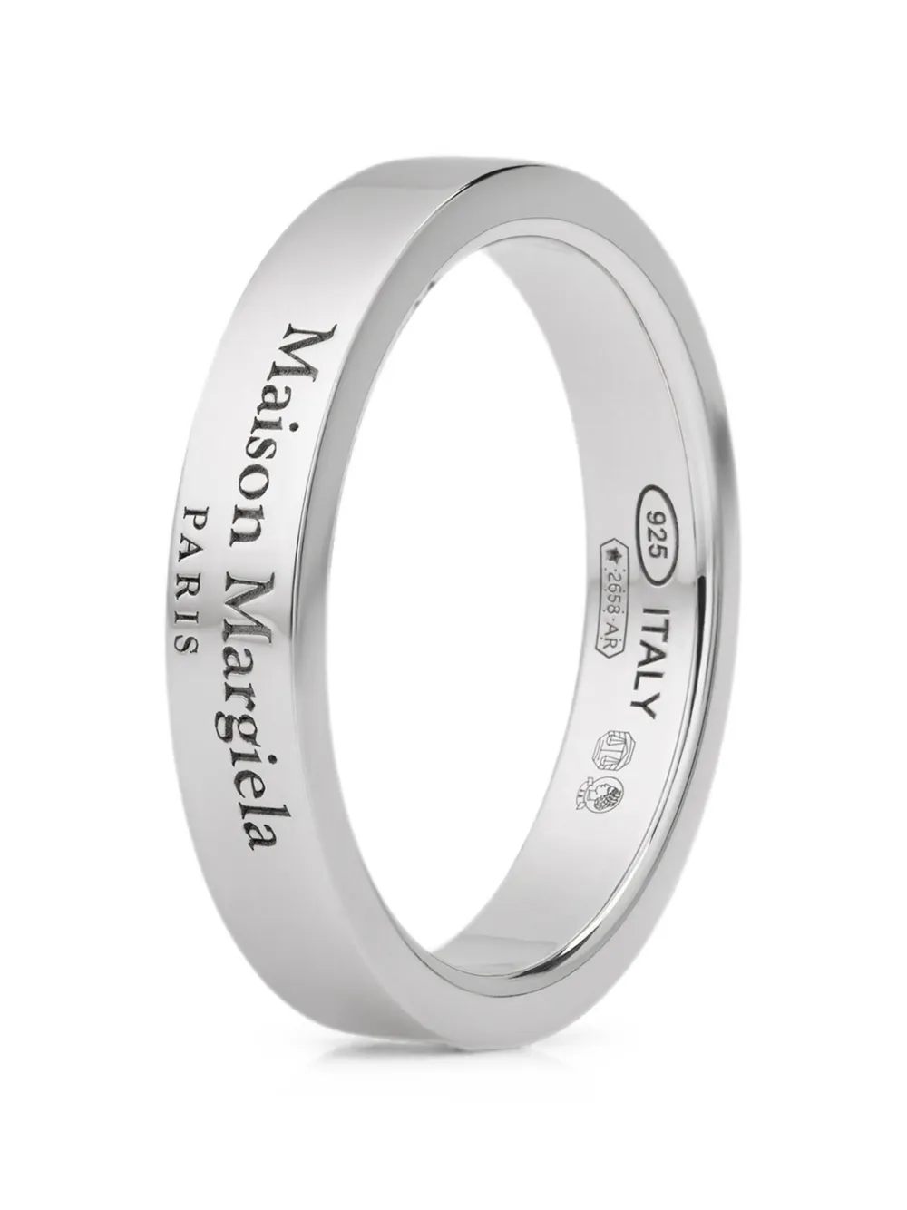 Maison Margiela engraved-logo ring - Silber