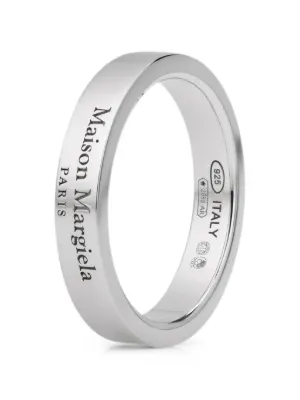 Maison Margiela Logo Wide Ring | Silver | FARFETCH JO