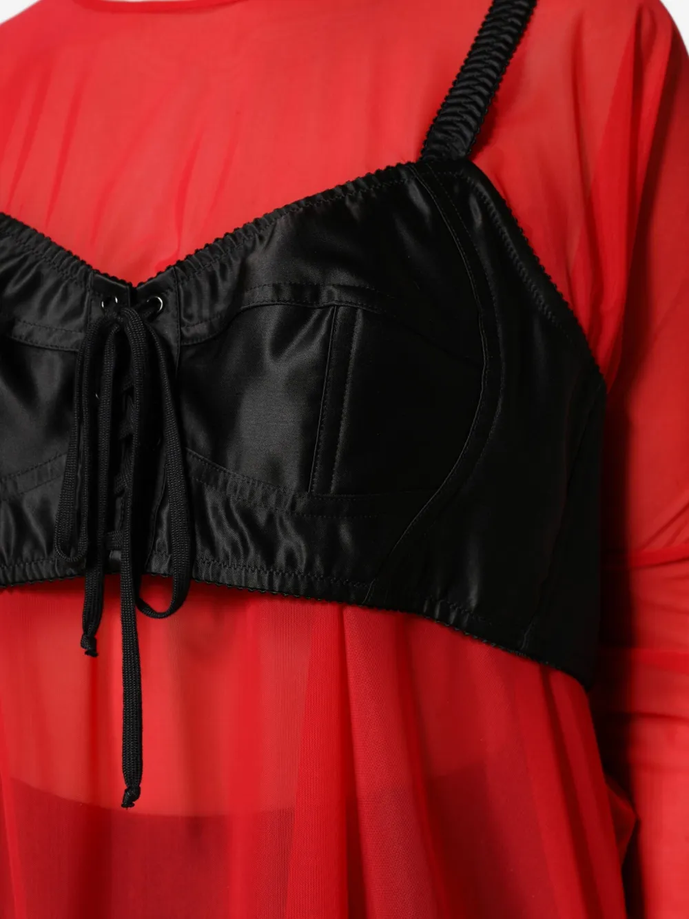Dolce & Gabbana Gelaagde top met bustier-detail Rood